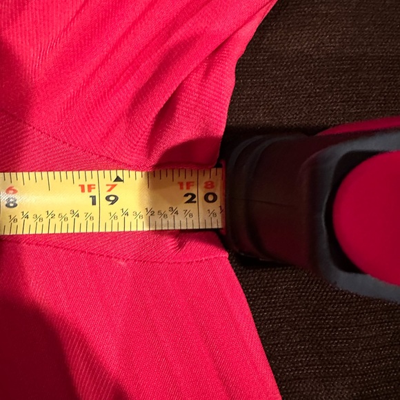 Attitudes By Renee Red/Pink Long Asymmetrical Pleated In Back  3/4 Sleeves Sz L. - Picture 8 of 13